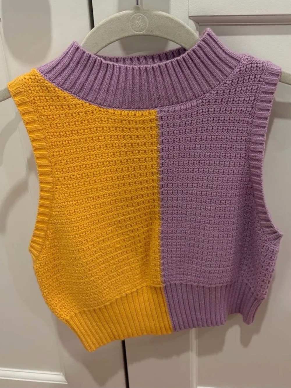 Storia Lavender & Mustard Colorblock Knit Tank